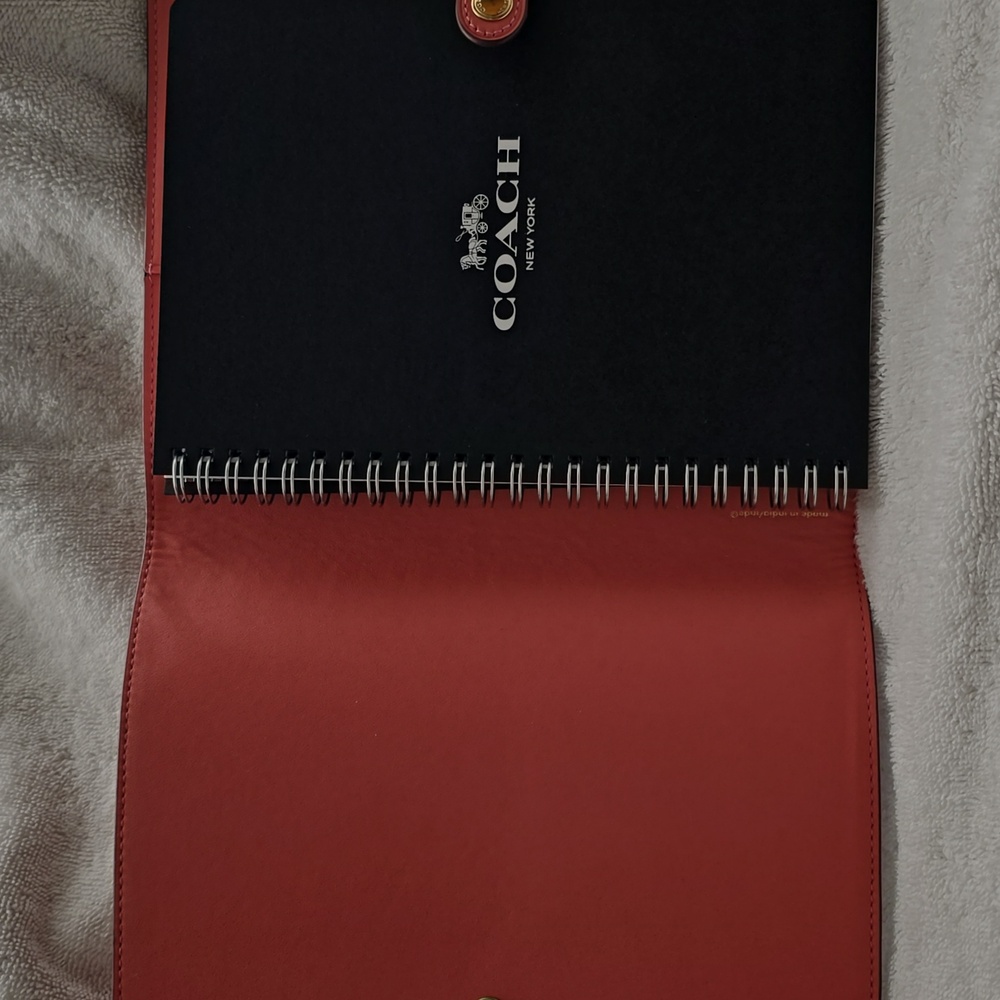 Coach Pink and Rouge Leather Notebook Cover And Pencil Case - Picture 3 of 4